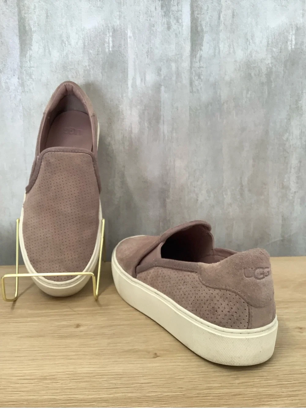 UGG Women's Mauve Slip-On Suede Sneakers
